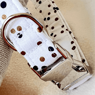 Christmas Gold Polka Dot Dog Collar 3 - Hippytails