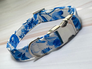 Blue Floral Dog Collar