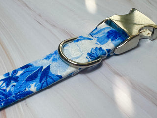 Blue Floral Dog Collar