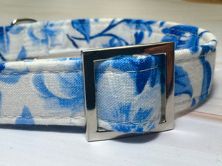 Blue Floral Dog Collar