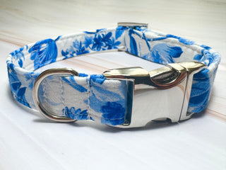 Blue Floral Dog Collar
