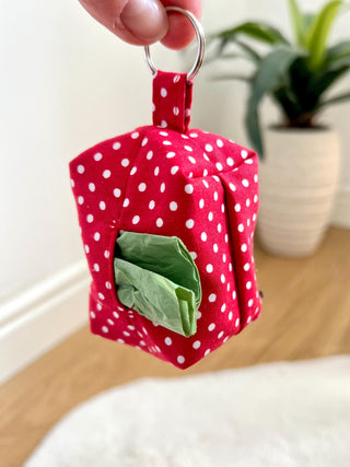 Matching poo bag holder - 6 patterns, dog poo bag dispenser, handmade fabric dog poo bag holder, washable poo bag holder