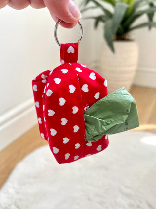 Matching poo bag holder - 6 patterns, dog poo bag dispenser, handmade fabric dog poo bag holder, washable poo bag holder