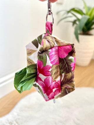 Matching poo bag holder - 6 patterns, dog poo bag dispenser, handmade fabric dog poo bag holder, washable poo bag holder