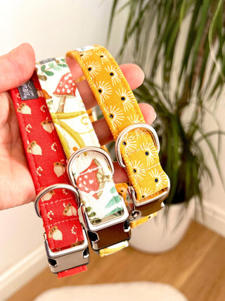 Yellow "Autumn Sun" Dog Collar, Mustard Yellow Dog Collar, Optional Dog Lead