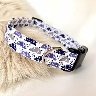 Blue Umbrellas Dog Collar 3 - Hippytails