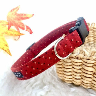 Rusty Brown Polka Dot Dog Collar 1 - Hippytails