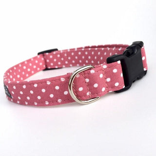 Dusky Pink Polka Dot Dog Collar 5 - Hippytails