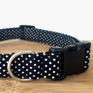Black Polka Dot Dog Collar 4 - Hippytails
