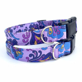 Lilac Lavender Paisley Dog Collar 1 - Hippytails