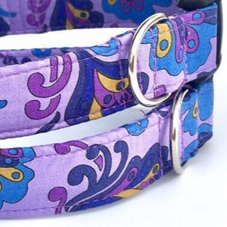Lilac Lavender Paisley Dog Collar 5 - Hippytails