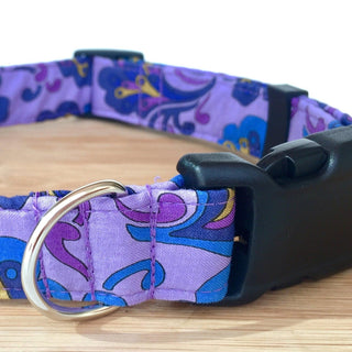 Lilac Lavender Paisley Dog Collar 7 - Hippytails
