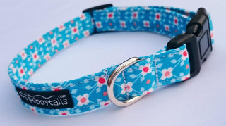 Turquoise Geometric Designer Dog Collar 4 - Hippytails