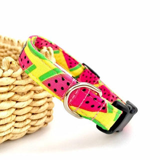 Yellow Watermelon Designer Dog Collar 2 - Hippytails