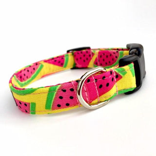 Yellow Watermelon Designer Dog Collar 4 - Hippytails