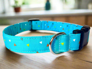 Turquoise Confetti Dog Collar 1 - Hippytails