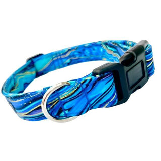 Turquoise Metallic Dog Collar 5 - Hippytails