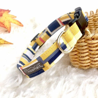 Yellow Geometric Dog Collar 1 - Hippytails