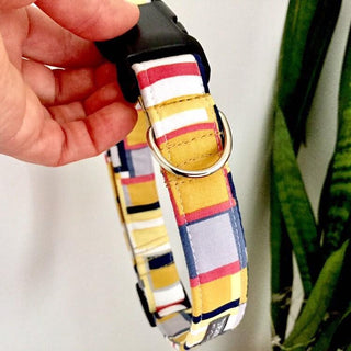 Yellow Geometric Dog Collar 2 - Hippytails