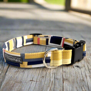 Yellow Geometric Dog Collar 3 - Hippytails