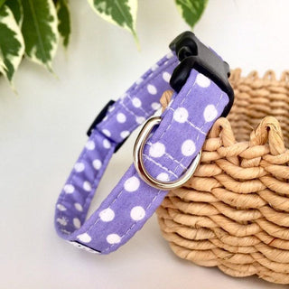 Lilac Large Polka Dot Dog Collar 6 - Hippytails