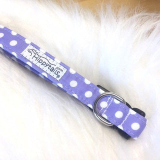 Lilac Large Polka Dot Dog Collar 8 - Hippytails