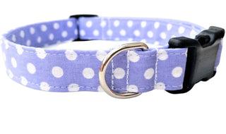Lilac Large Polka Dot Dog Collar 10 - Hippytails