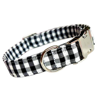 Black and White Gingham Dog Collar 3 - Hippytails