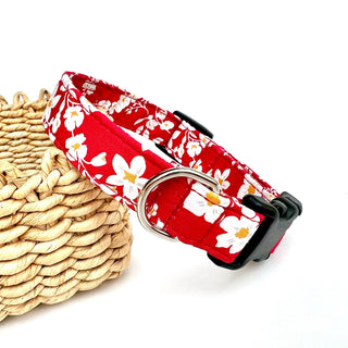 Red Jasmine Dog Collar 5 - Hippytails