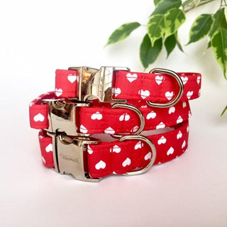 Big Red Hearts Dog Collar 10 - Hippytails