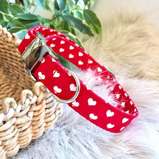 Big Red Hearts Dog Collar 3 - Hippytails