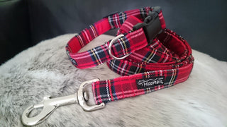 Dog Lead Royal Stewart Tartan in Red or Beige 1 - Hippytails