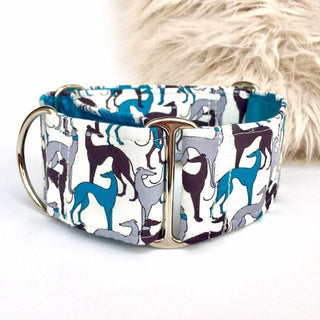 Turquoise Greyhound Martingale Collar 3 - Hippytails