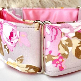 Pink Vintage Rose Martingale Collar 2 - Hippytails