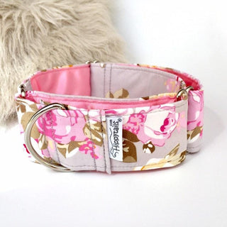 Pink Vintage Rose Martingale Collar 4 - Hippytails
